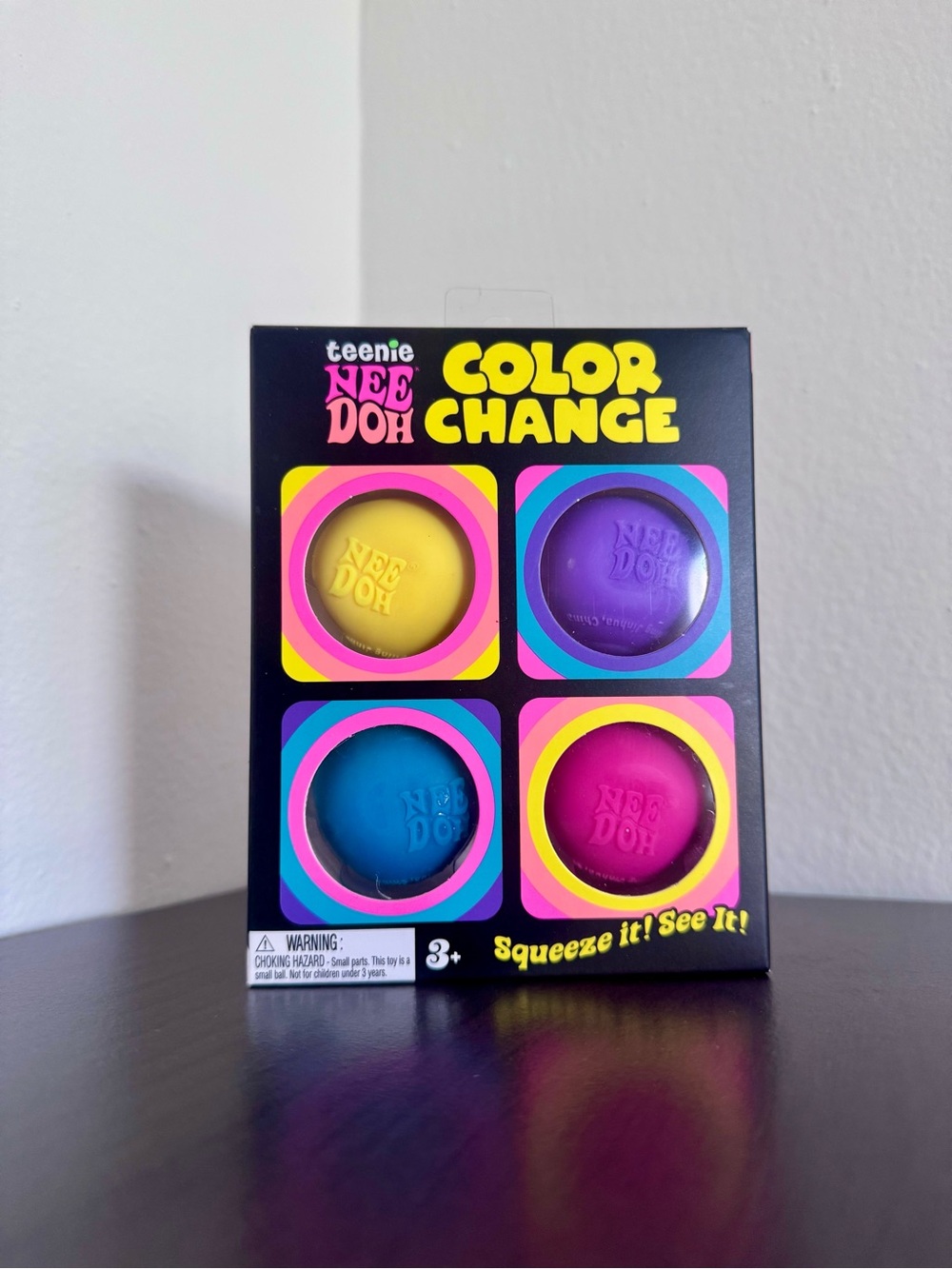 Authentic Needoh Teenie Color Change Needoh- 4 Pack - Yellow, Purple, Blue, Pink